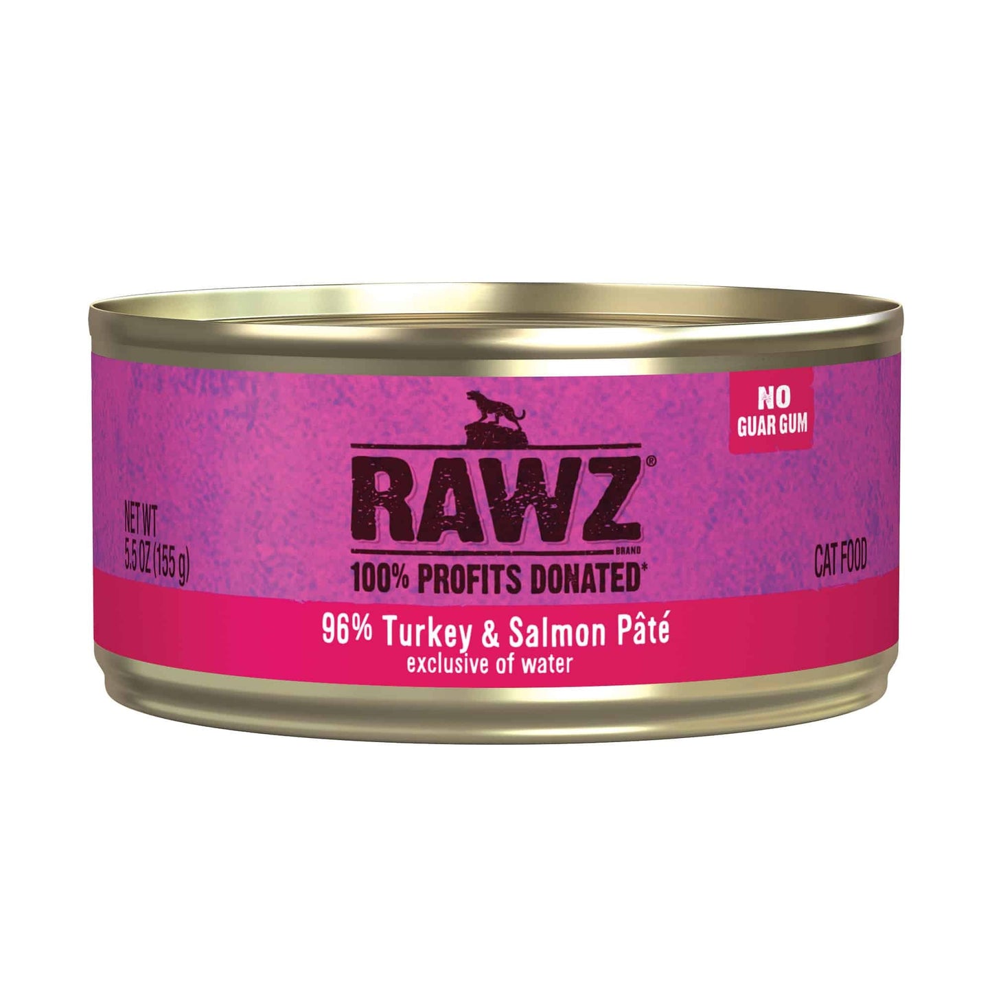 Rawz 96% Turkey & Salmon Pate Wet Cat Food, 5.5 oz.