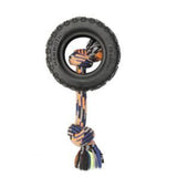 Mammoth TireBiter Rubber Dog Toy with Rope, Large (6 in.)