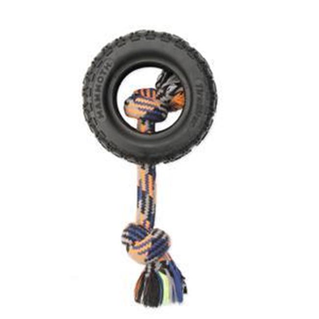 Mammoth TireBiter Rubber Dog Toy with Rope, Large (6 in.)