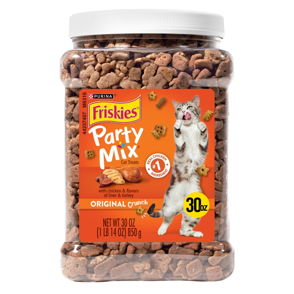 Friskies Party Mix Original Crunch Cat Treats, 30 oz. Canister