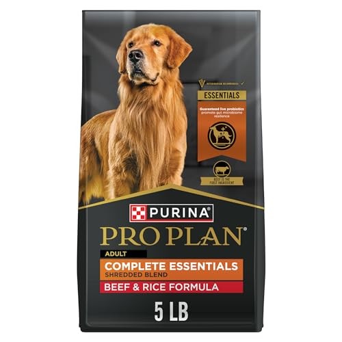 Purina Pro Plan Complete Essentials Shredded Blend Beef & Rice Dry Dog Food, 5 lbs.