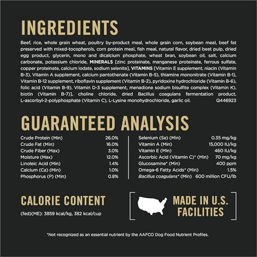 Purina Pro Plan Complete Essentials Shredded Blend Beef & Rice Dry Dog Food, 5 lbs.
