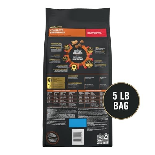 Purina Pro Plan Complete Essentials Shredded Blend Beef & Rice Dry Dog Food, 5 lbs.