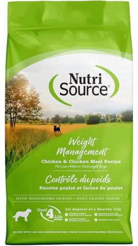NutriSource Weight Management Chicken & Chicken Meal Recipe Dry Dog Food, 4 lbs.