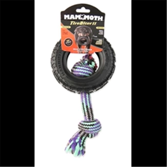 Mammoth TireBiter Rubber Dog Toy with Rope, Medium (5 in.)