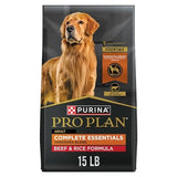Purina Pro Plan Complete Essentials Shredded Blend Beef & Rice Dry Dog Food, 15 lbs.