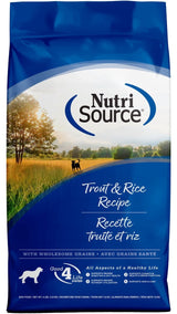 NutriSource Trout & Rice Recipe Dry Dog Food, 4 lbs.