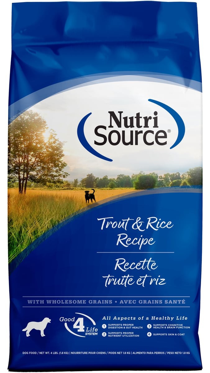 NutriSource Trout & Rice Recipe Dry Dog Food, 4 lbs.