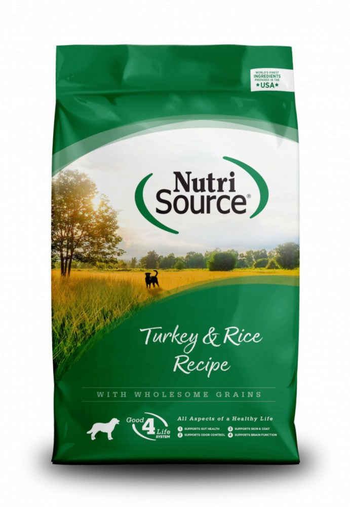 NutriSource Turkey & Rice Recipe with Wholesome Grains Dry Dog Food, 4 lbs.