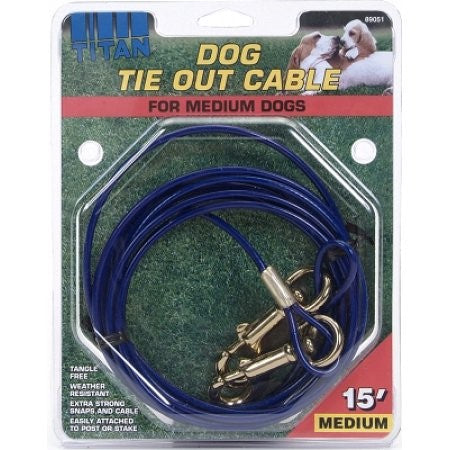 Titan Medium Cable Dog Tie-Out, 15 ft.