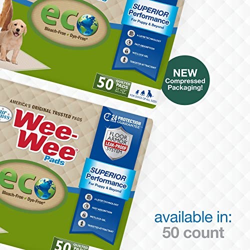 Four Paws Wee-Wee Superior Performance Eco Bamboo Dog Pee Pads, 22 x 23 in. (50 Count)