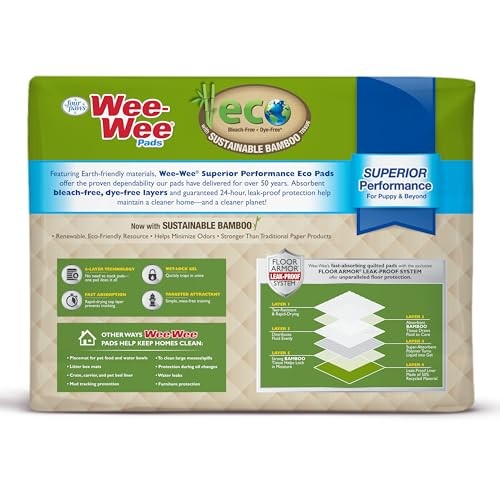 Four Paws Wee-Wee Superior Performance Eco Bamboo Dog Pee Pads, 22 x 23 in. (50 Count)