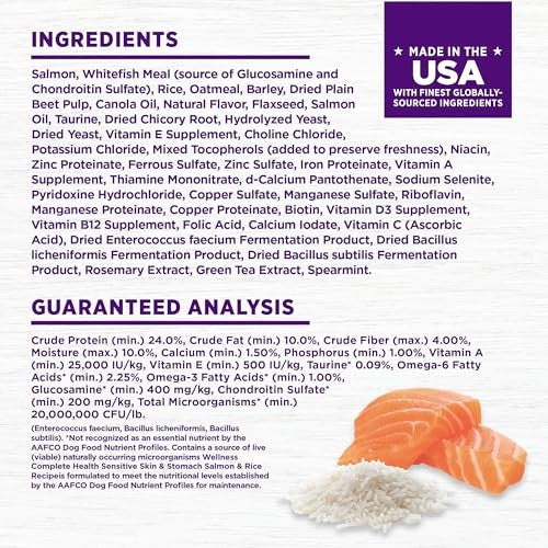 Wellness Complete Health Sensitive Skin & Stomach Salmon & Rice Adult Dry Dog Food, 5 lbs.