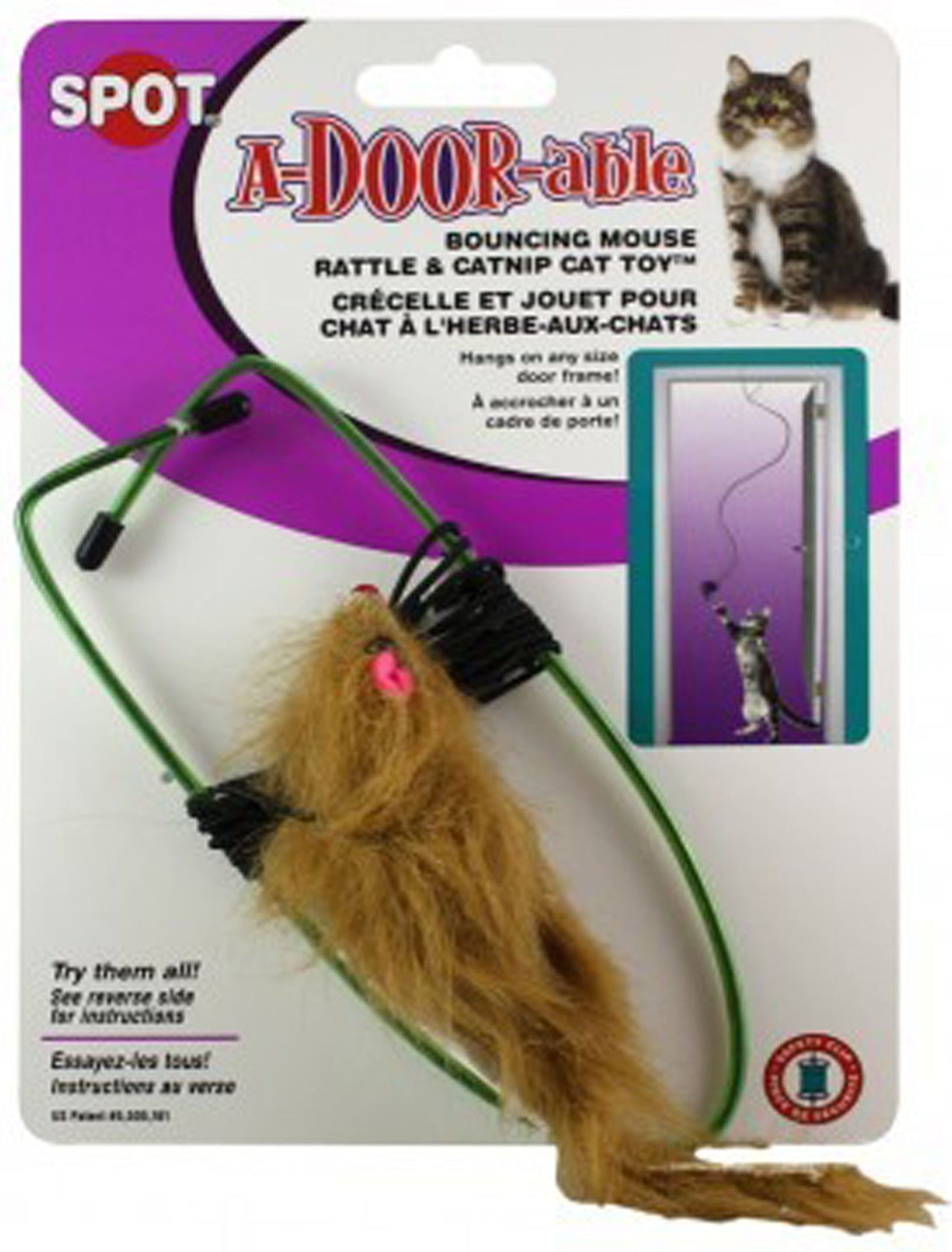 Spot Bouncing Mouse Interactive Catnip Toy, 6 x 8 in.