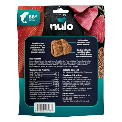 Nulo FreeStyle Salmon Skin & Coat Health Functional Grain-Free Jerky Dog Treats, 5 oz.