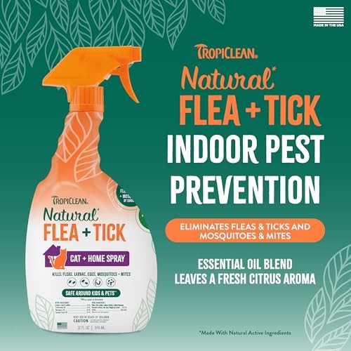 TropiClean Flea & Tick Cat Spray, 32 oz.