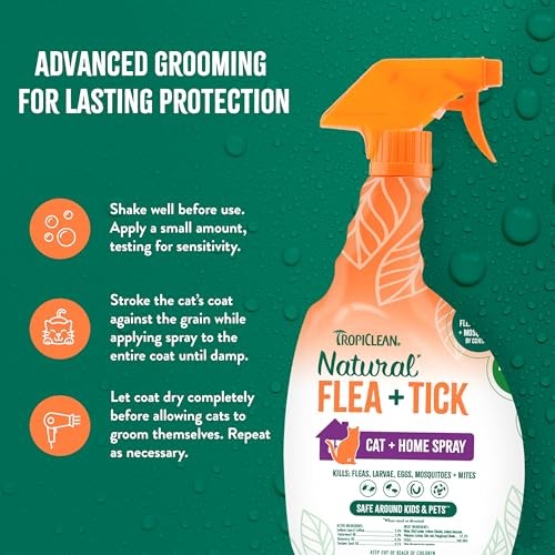 TropiClean Flea & Tick Cat Spray, 32 oz.