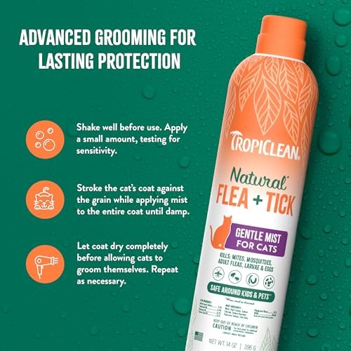 TropiClean Flea & Tick Cat Spray, 14 oz.