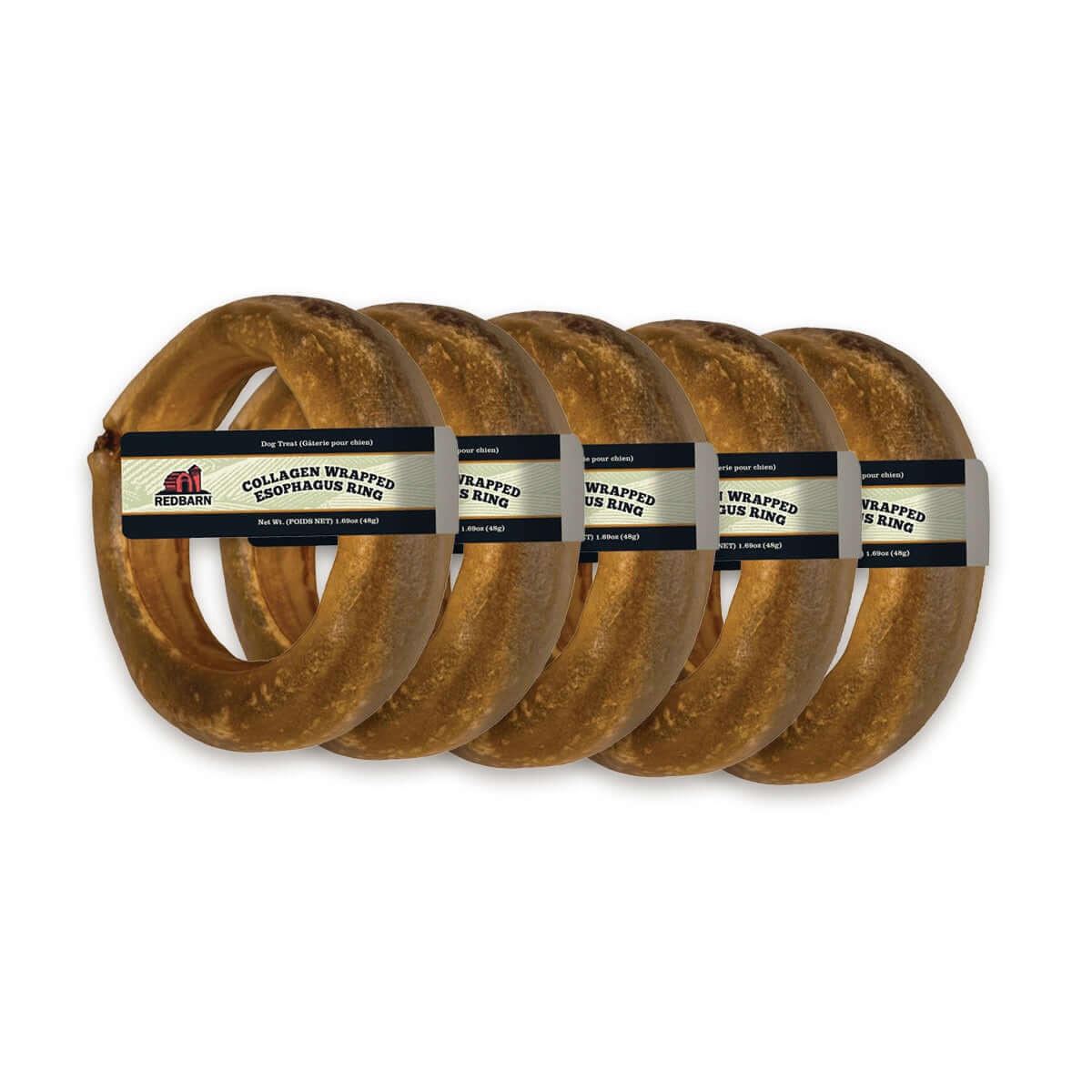 Redbarn Collagen Wrapped Esophagus Rings for Dogs, 1.7 oz. (5 Pack)