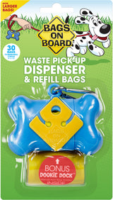 Bags on Board Bone Waste Bag Dispenser, Blue (30 Count)