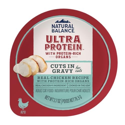 Natural Balance Ultra Protein Chicken Recipe with Organs Cuts in Gravy Wet Cat Food, 2.7 oz.
