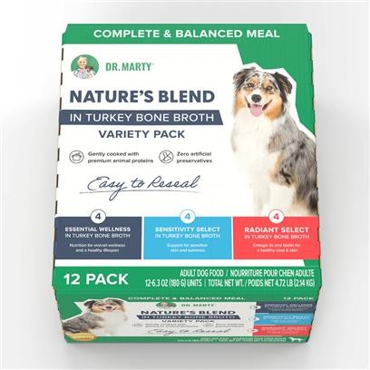 Dr. Marty Nature's Blend Wet Dog Food Variety Pack, 6.3 oz. Cartons (12 Count)