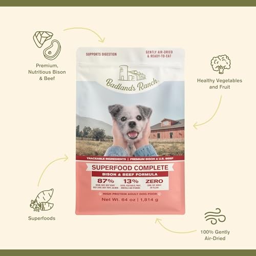 Badlands Ranch Complete Air Dried Superfood Bison & Beef Dog 64 oz Bag