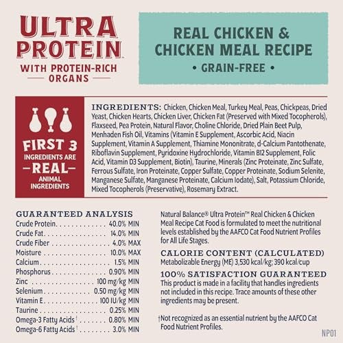 Natural Balance Ultra Protein Chicken & Chicken Meal Dry Cat Food, 6 lbs.