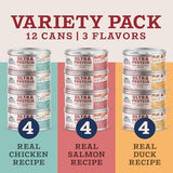 Natural Balance Ultra Protein Chicken, Duck & Salmon Pate Wet Cat Food Variety Pack, 2.8 oz. (12 Count)