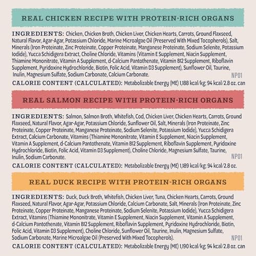 Natural Balance Ultra Protein Chicken, Duck & Salmon Pate Wet Cat Food Variety Pack, 2.8 oz. (12 Count)