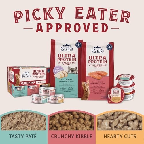 Natural Balance Ultra Protein Chicken, Duck & Salmon Pate Wet Cat Food Variety Pack, 2.8 oz. (12 Count)