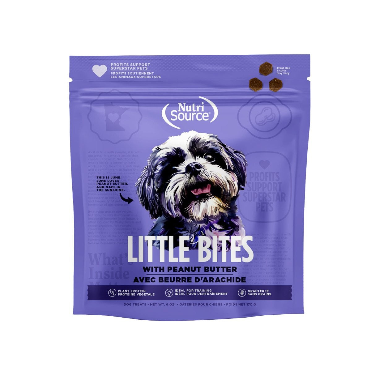NutriSource Little Bites Peanut Butter Grain-Free Dog Treats, 6 oz.