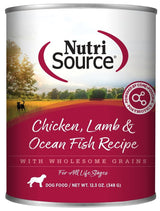NutriSource Chicken, Lamb & Ocean Fish Wet Dog Food, 12.3 oz.