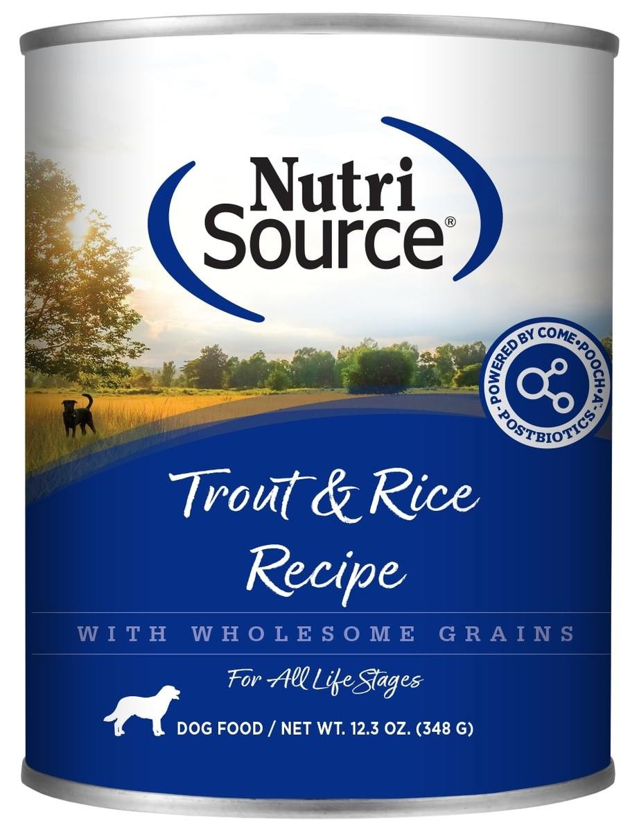 NutriSource Trout & Rice Wet Dog Food, 12.3 oz.