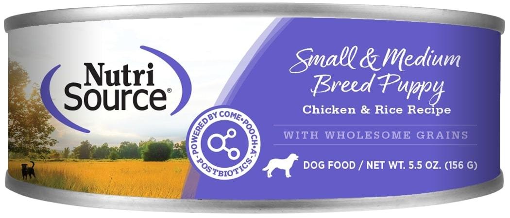 NutriSource Small & Medium Breed Chicken & Rice Wet Puppy Food, 5.5 oz.