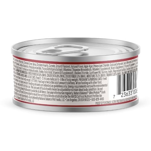 Natural Balance Ultra Protein Duck Recipe with Organs Pate Wet Cat Food, 2.8 oz.