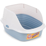 Arm & Hammer Rimmed Wave Cat Litter Pan Open Top Entry Cat Litter Box Large Grey