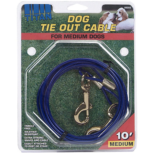 Titan Medium Cable Dog Tie-Out, 30 ft.