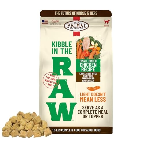 Primal Kibble in the Raw Small Breed Chicken Recipe Freeze-Dried Dog Food, 1.5 lbs.