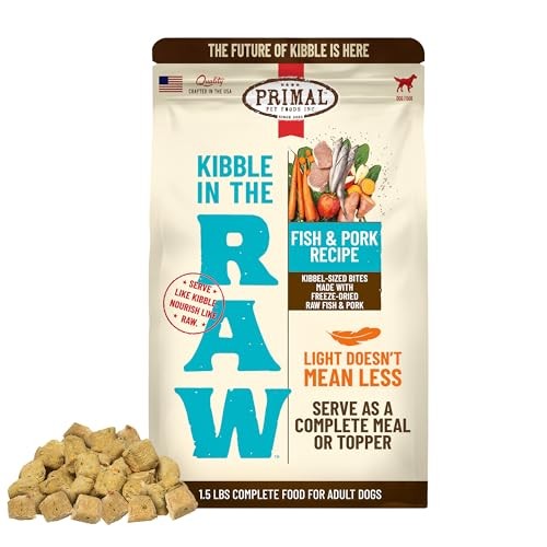 Primal Kibble in the Raw Fish & Pork Recipe Freeze-Dried Dog Food, 1.5 lbs.