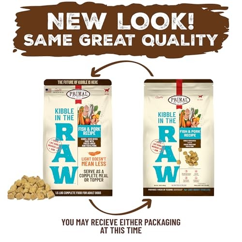 Primal Kibble in the Raw Fish & Pork Recipe Freeze-Dried Dog Food, 1.5 lbs.