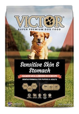 Victor - Sensitive Skin And Stomach, Salmon Meal And Brown Rice Recipe, Dry Dog Food, 15-Lb Bag