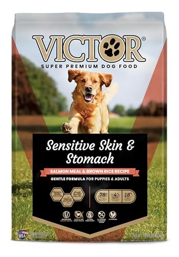 Victor - Sensitive Skin And Stomach, Salmon Meal And Brown Rice Recipe, Dry Dog Food, 15-Lb Bag