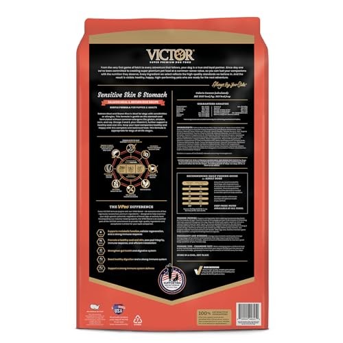 Victor - Sensitive Skin And Stomach, Salmon Meal And Brown Rice Recipe, Dry Dog Food, 15-Lb Bag