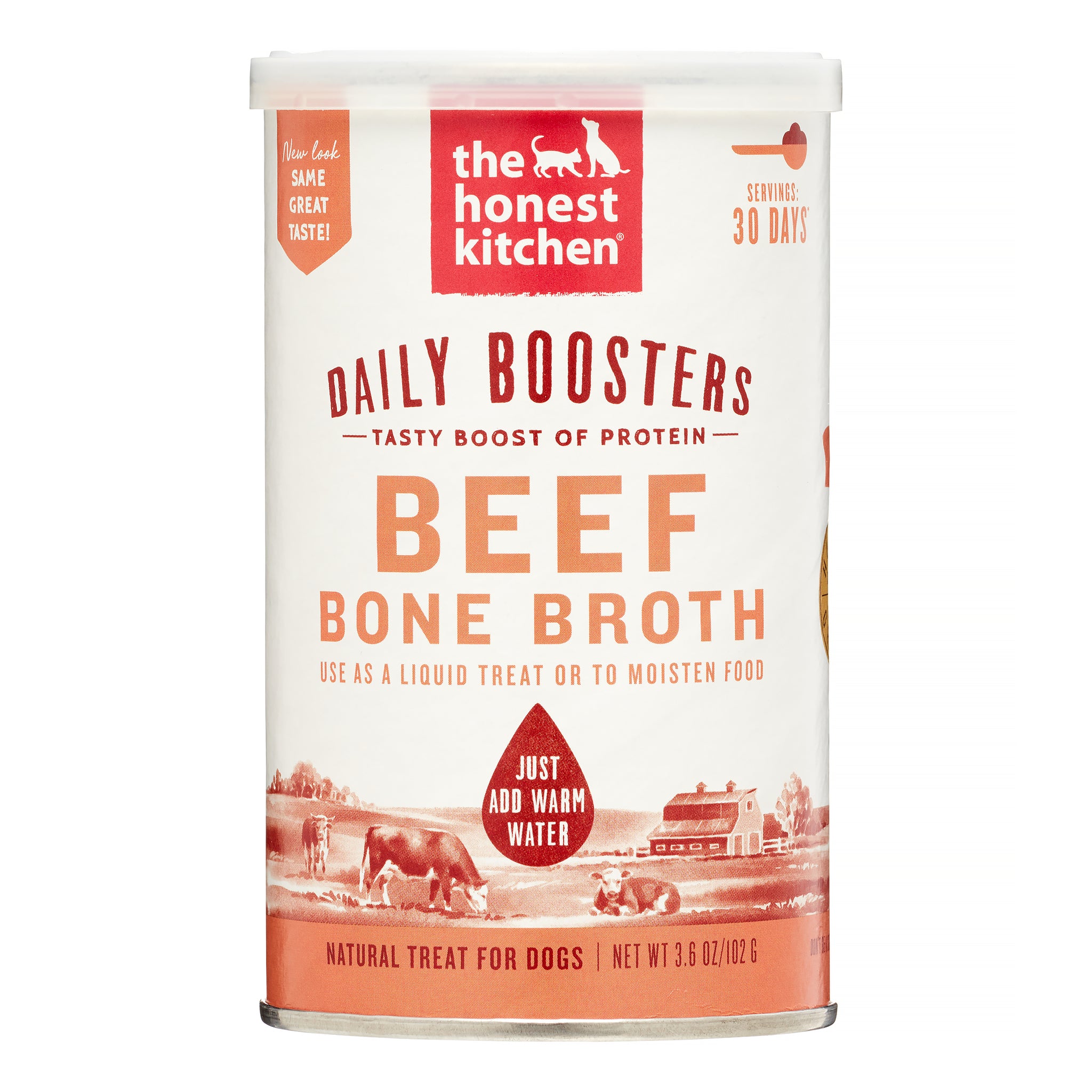 The Honest Kitchen Beef Bone Broth with Turmeric for Dogs & Cats, 3.6 oz. (6 Pack)