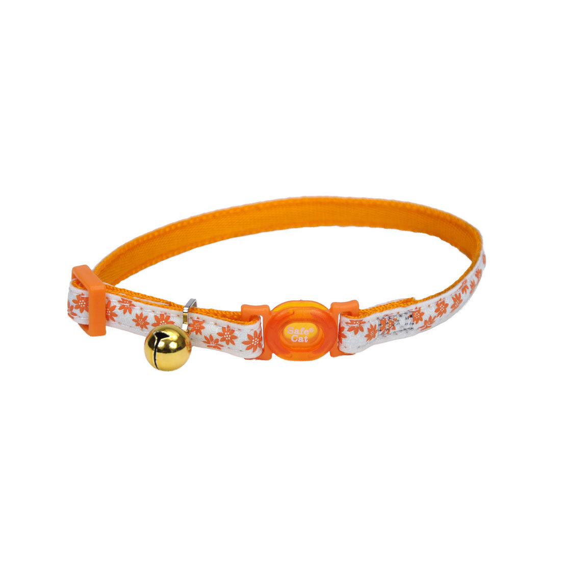 Safe Cat Glow-in-the-Dark Orange Flower Cat Collar