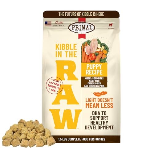 Primal Kibble In The Raw Canine Puppy Chicken & Pork 1.5 lb.