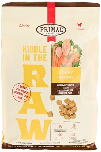Primal Kibble In The Raw Canine Puppy Chicken & Pork 1.5 lb.
