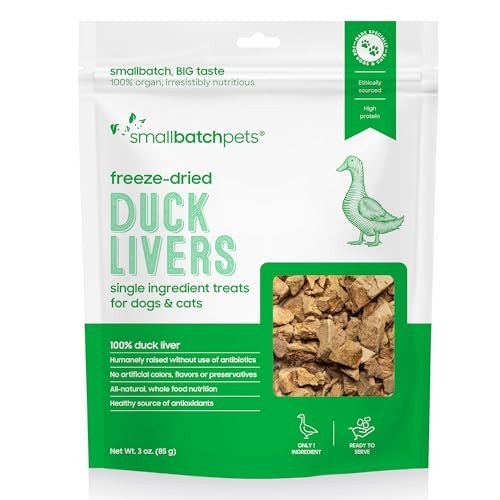 Smallbatch Freeze-Dried Duck Liver Dog Treats, 3 oz.
