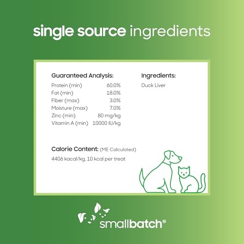 Smallbatch Freeze-Dried Duck Liver Dog Treats, 3 oz.